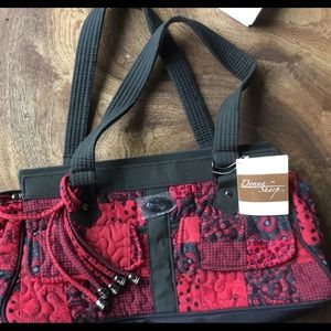 Fabric purse red and black